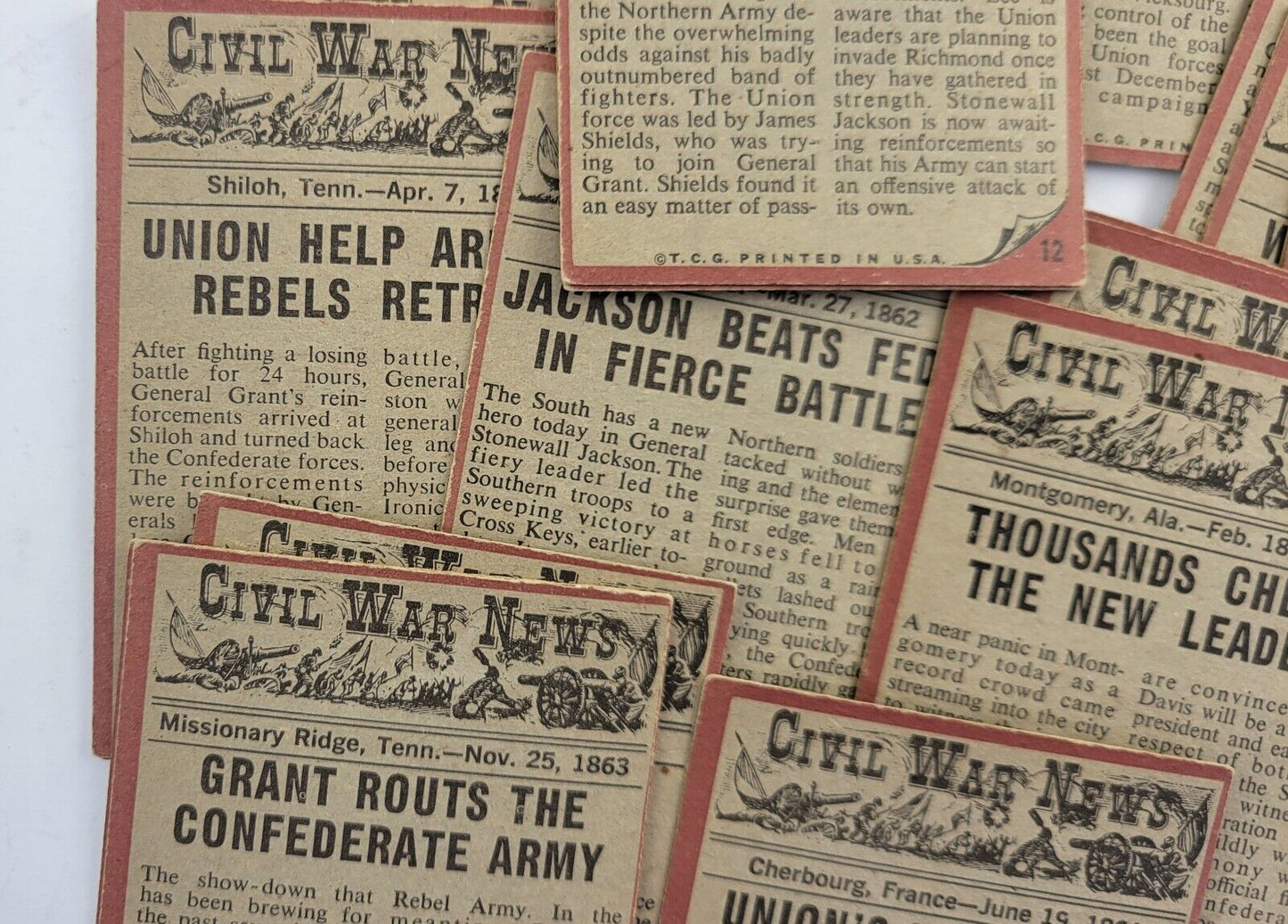 1962 Topps Civil War News Cards Lot Combat 28pc Set