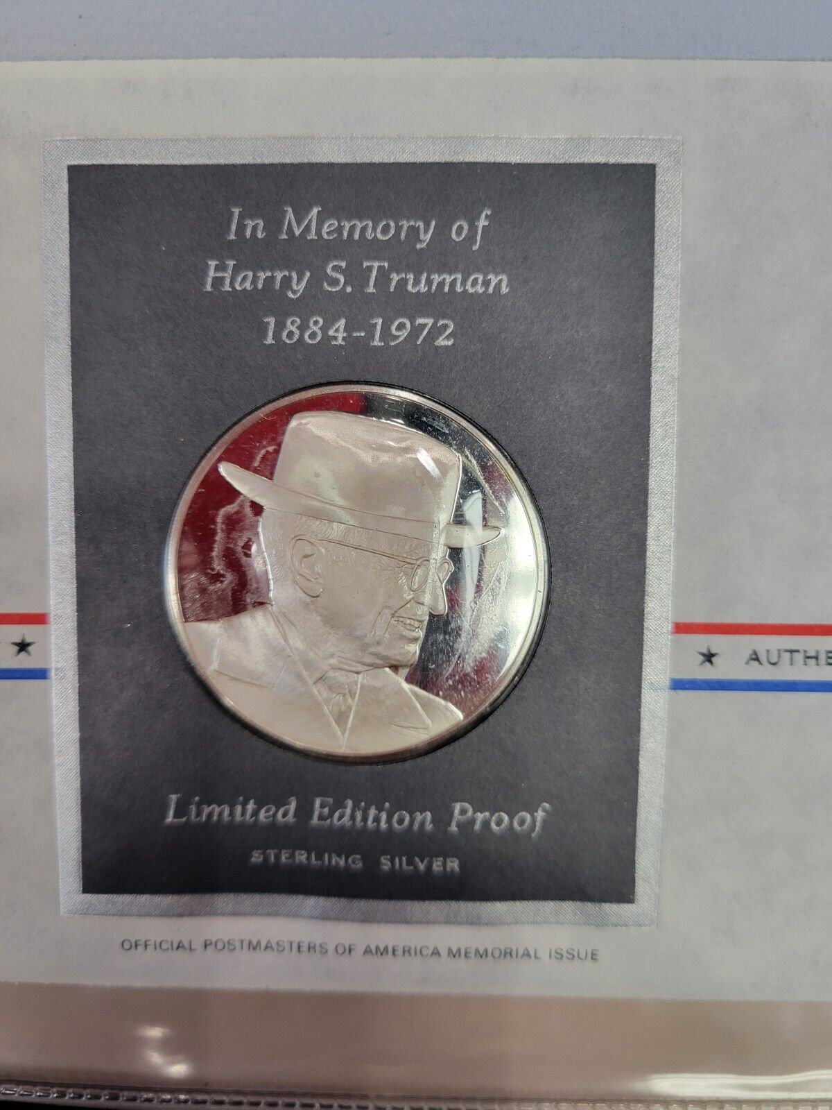 1973 Postmasters Of America Harry S Truman Independence MO. Franklin Mint