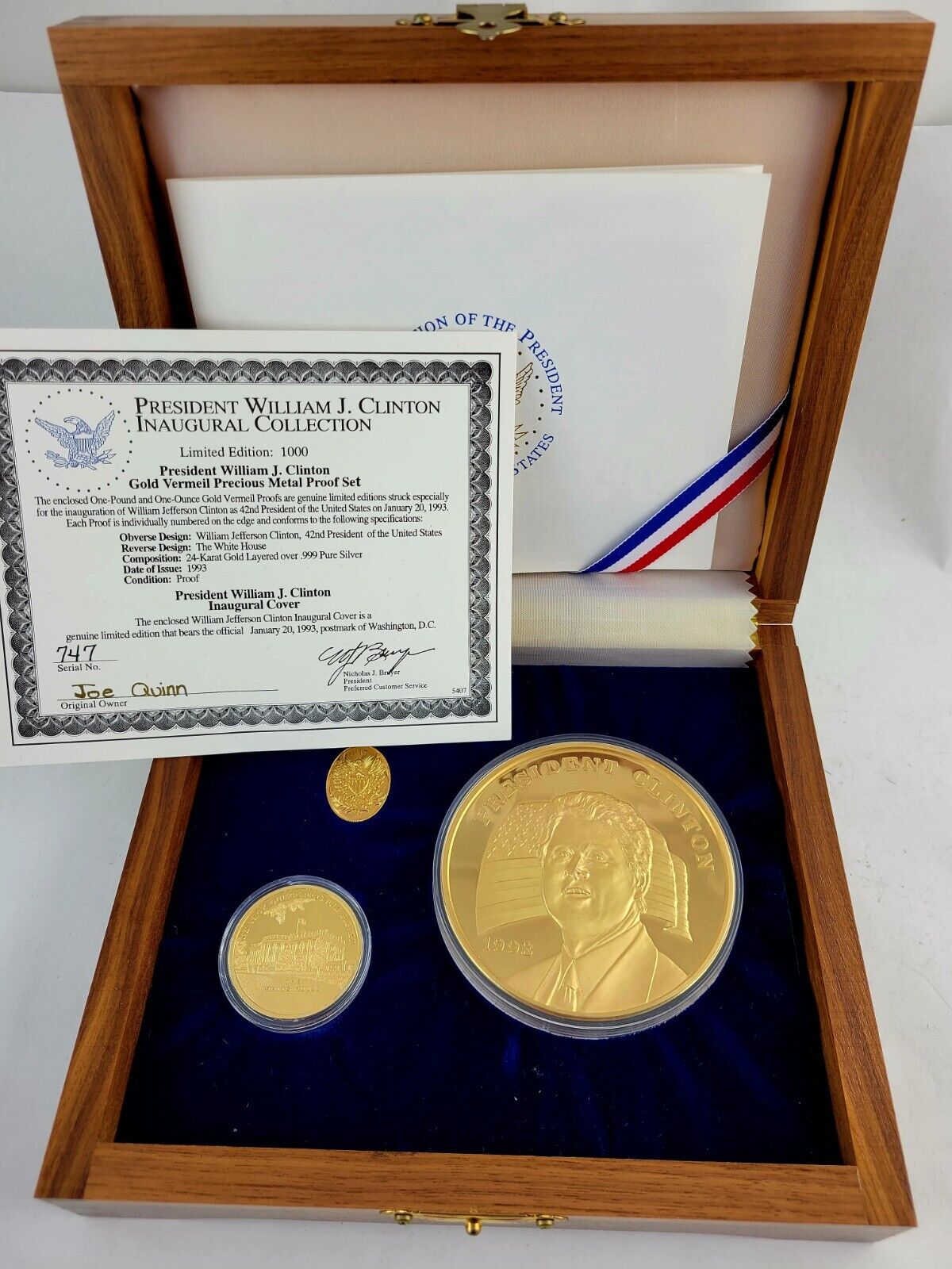 The Washington Mint 1993 Bill Clinton Pound Inaugural .999 Fine Silver 17oz.