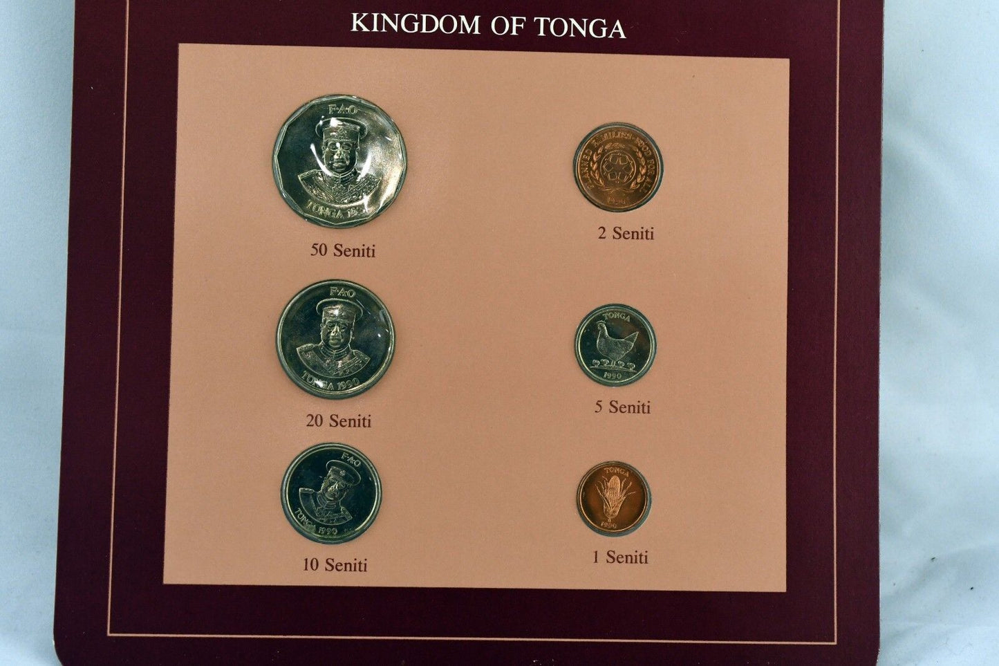 Coin Sets of All Nations Franklin Mint Kingdom of Tonga 1990, 91
