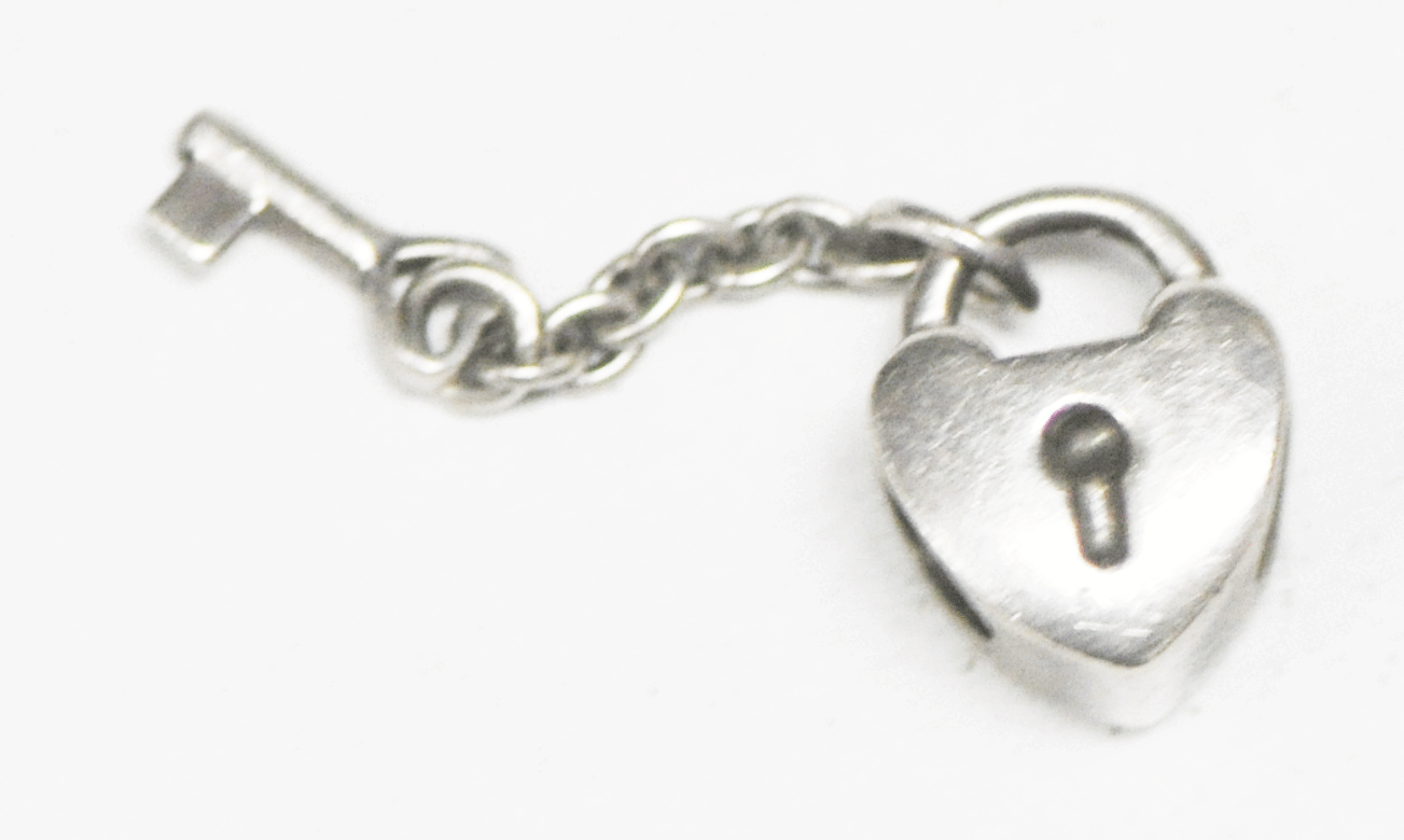 Sterling Silver Pandora Heart Lock & Key Charm ALE 790971