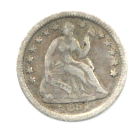 1851 H10c Seated Liberty Silver Half Dime Philadelphia