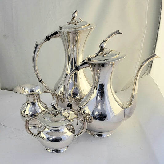 Mid-Century Sterling Silver 5pc. Traveling Tea & Coffee Service Set w/Suitecase