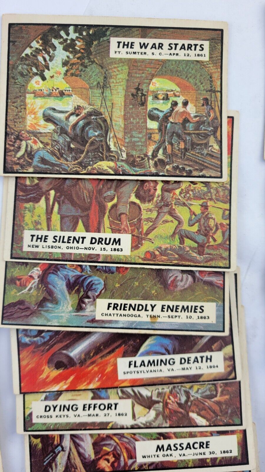 1962 Topps Civil War News Cards Lot Combat 28pc Set