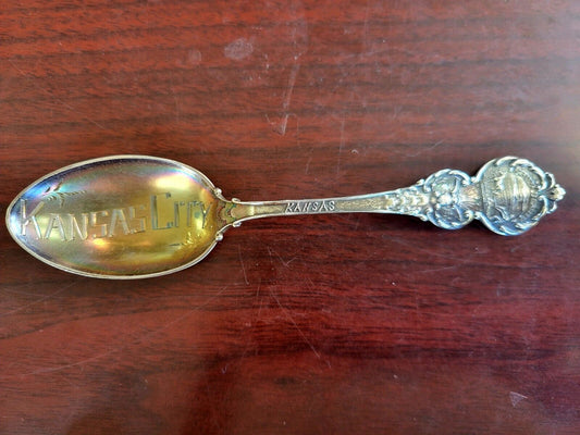 Kansas City Kansas Sterling Silver 5" Souvenir Spoon .49oz. by Mechanics