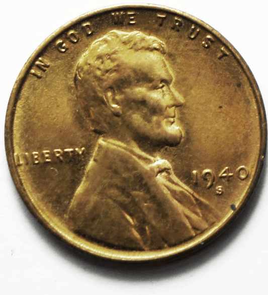1940 S 1c Lincoln One Cent Wheat Cent San Francisco Uncirculated