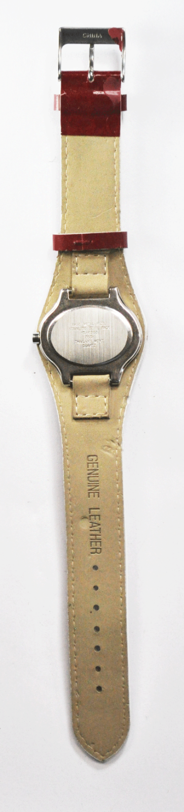 Anne Klein AK Quartz Wristwatch Red Glossy Strap 10/6205 Not Running Great Band