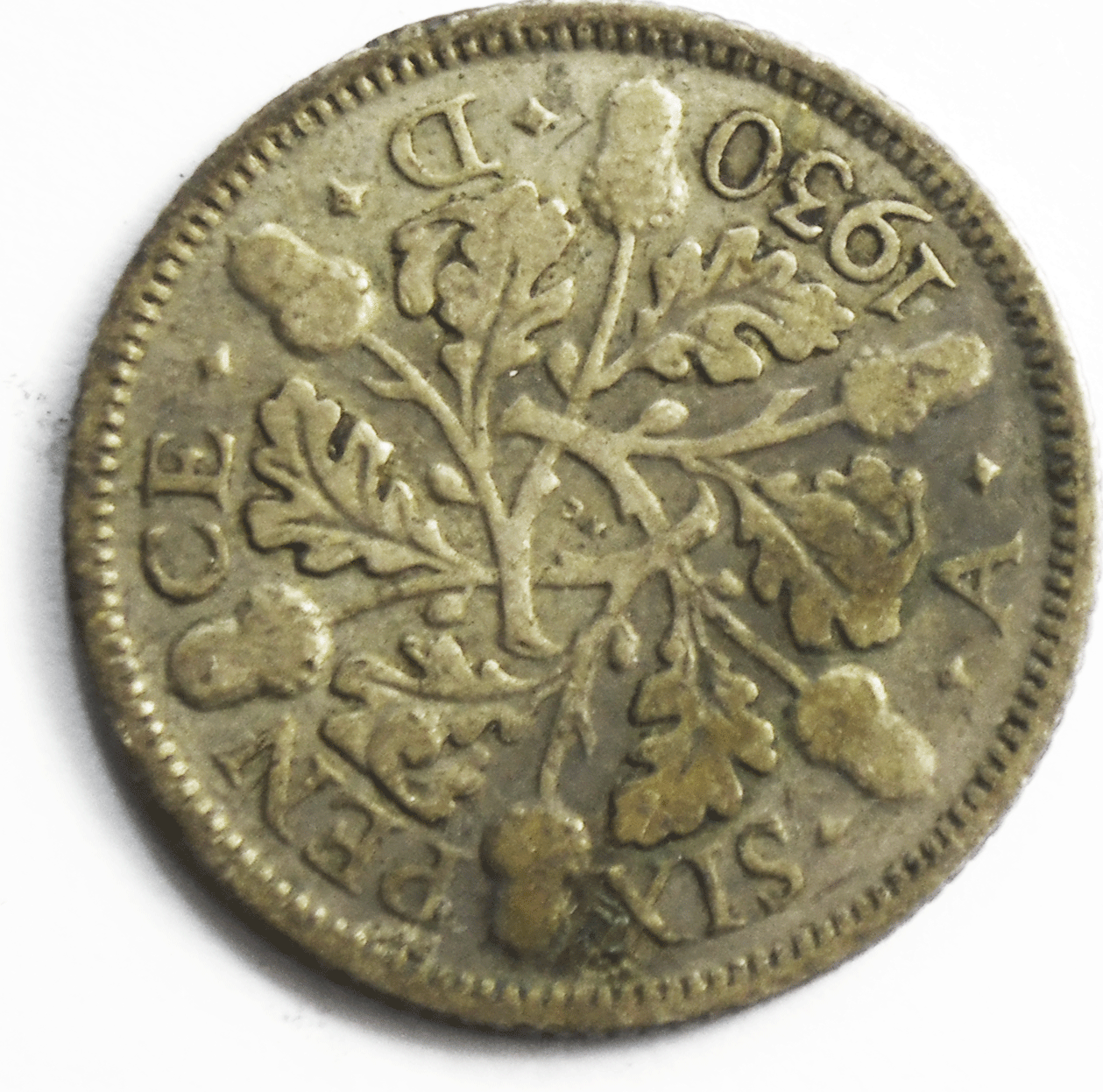 1930 Great Britain 6 Six Pence KM# 832 Silver Coin