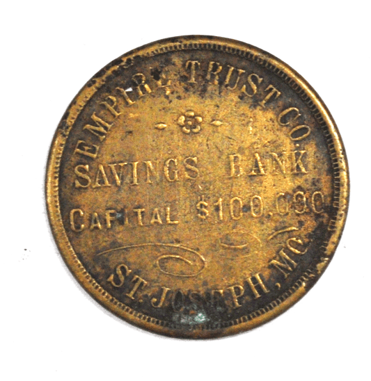 Empire Trust Co Savings Bank St Joseph Missouri Capital $100,000 32mm Token