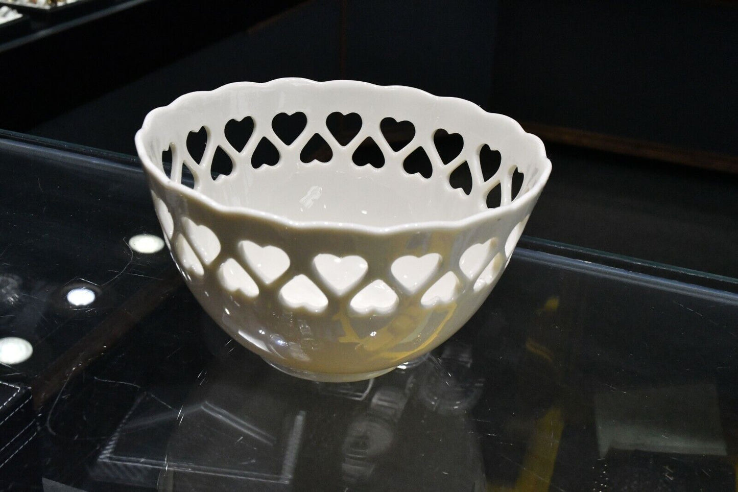 Lenox Porcelain Heart Collection Pierced Heart Bowl 3 1/8" tall x 5 1/2" wide