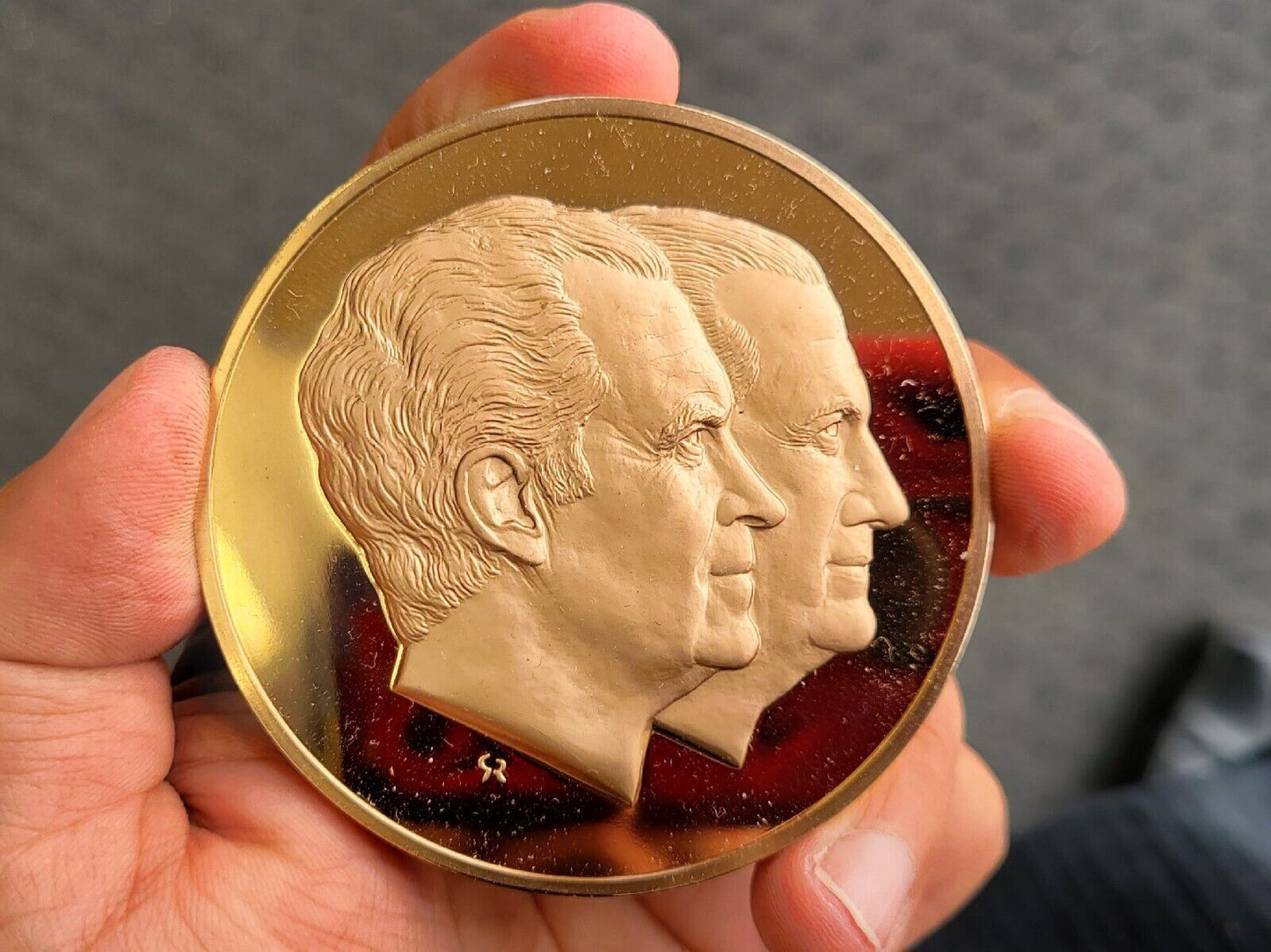 1973 President Richard NIXON / AGNEW INAUGURAL BRONZE PROOF MEDAL Franklin Mint