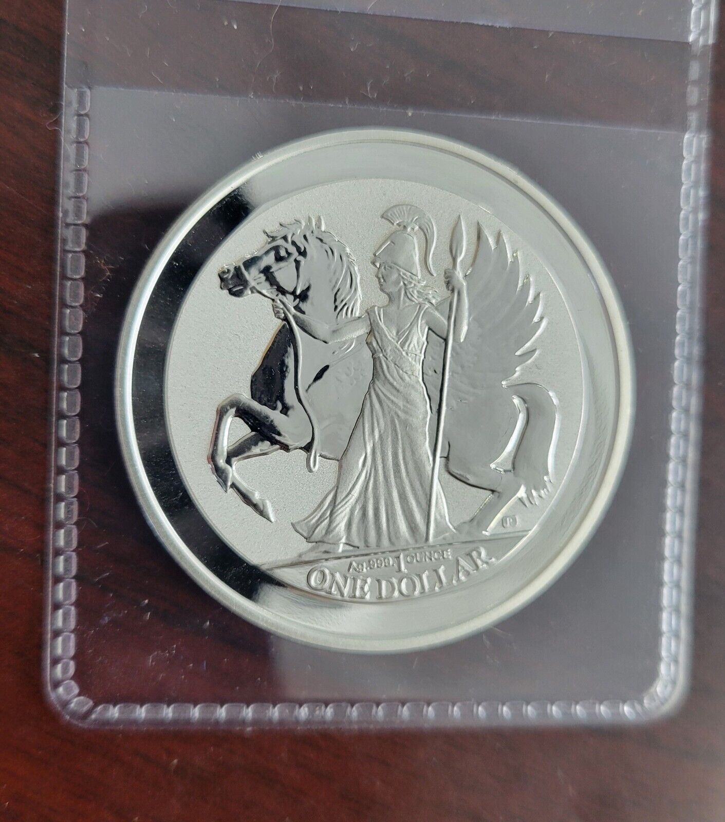 2017 British Virgin Islands 1 oz  Pegasus Reverse Proof .999 Fine Silver Dollar