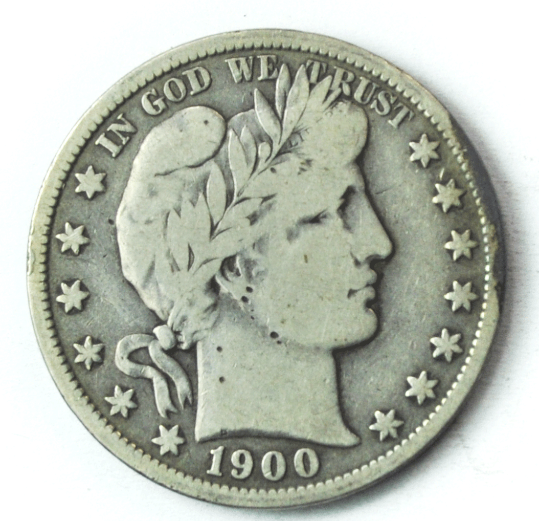 1900 50c Barber Silver Half Dollar Fifty Cents US Philadelphia