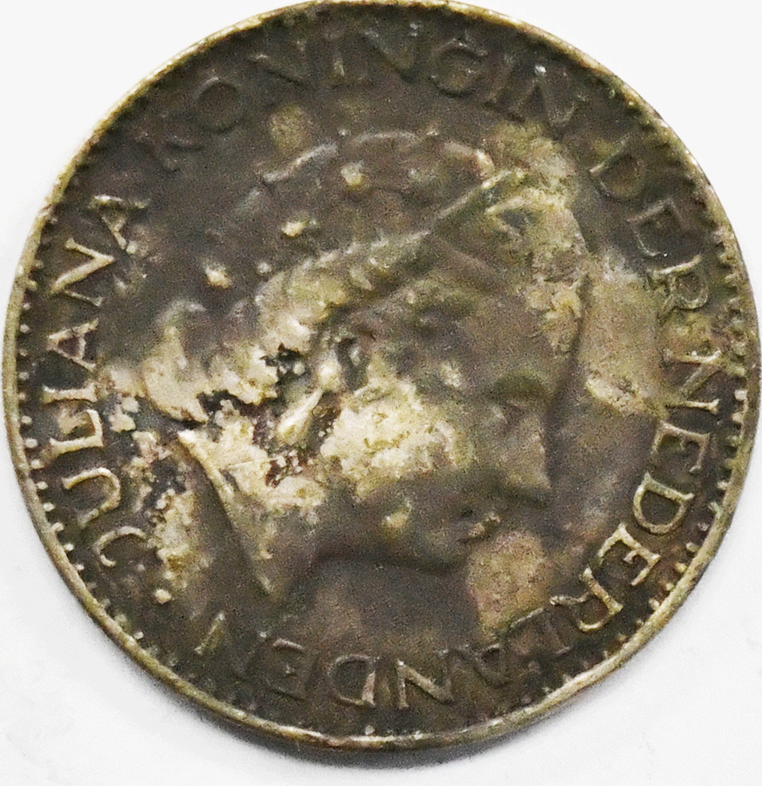 1956 1G Netherlands One Gulden Silver Coin KM# 184