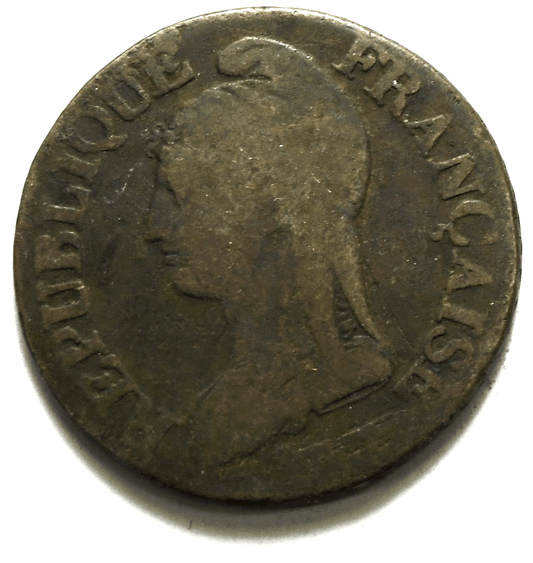 LAN 8 1799-1800 AA France 5 Centimes KM# 640.2