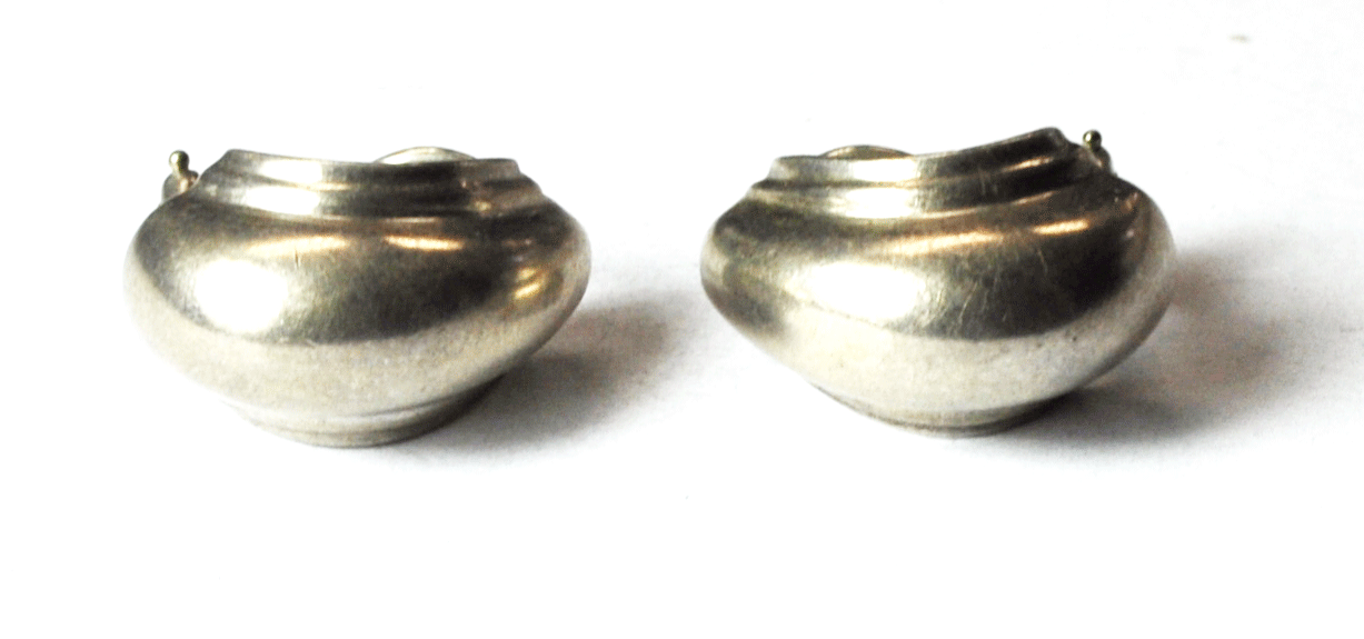 Tiffany & Co Silver Vintage Paloma Picasso Retro Vendome Shell Dome Earrings
