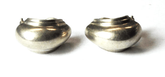 Tiffany & Co Silver Vintage Paloma Picasso Retro Vendome Shell Dome Earrings