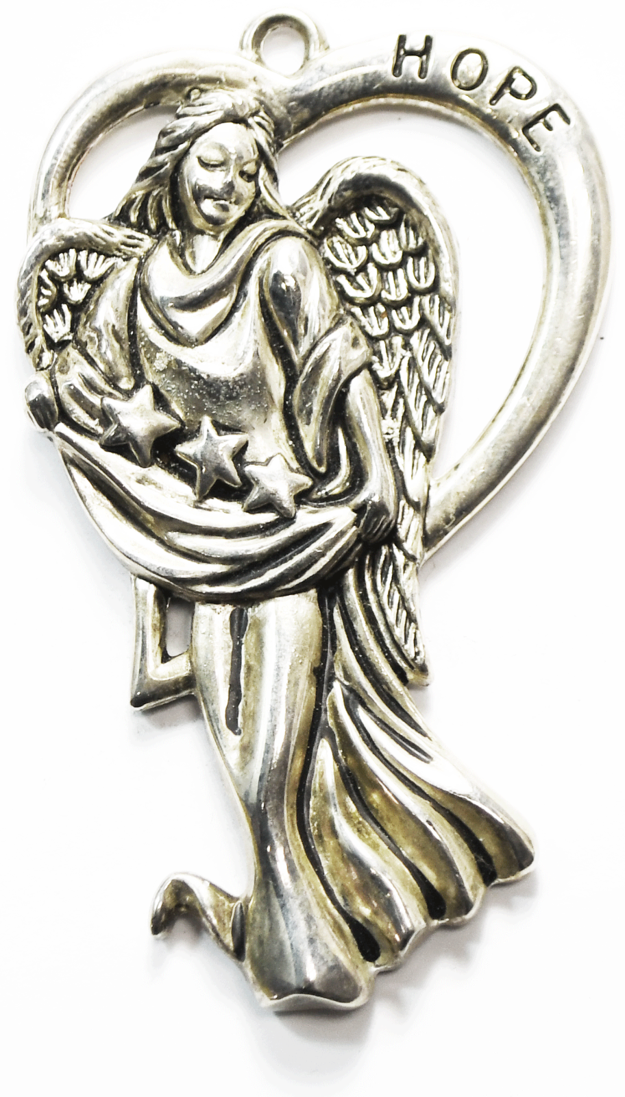 3 Gorham Silverplated Angel Christmas X-Mas 3" Ornaments Peace Hope Love