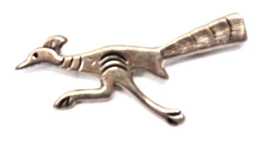 Sterling Silver Roadrunner Brooch Pin 57mm x 25mm