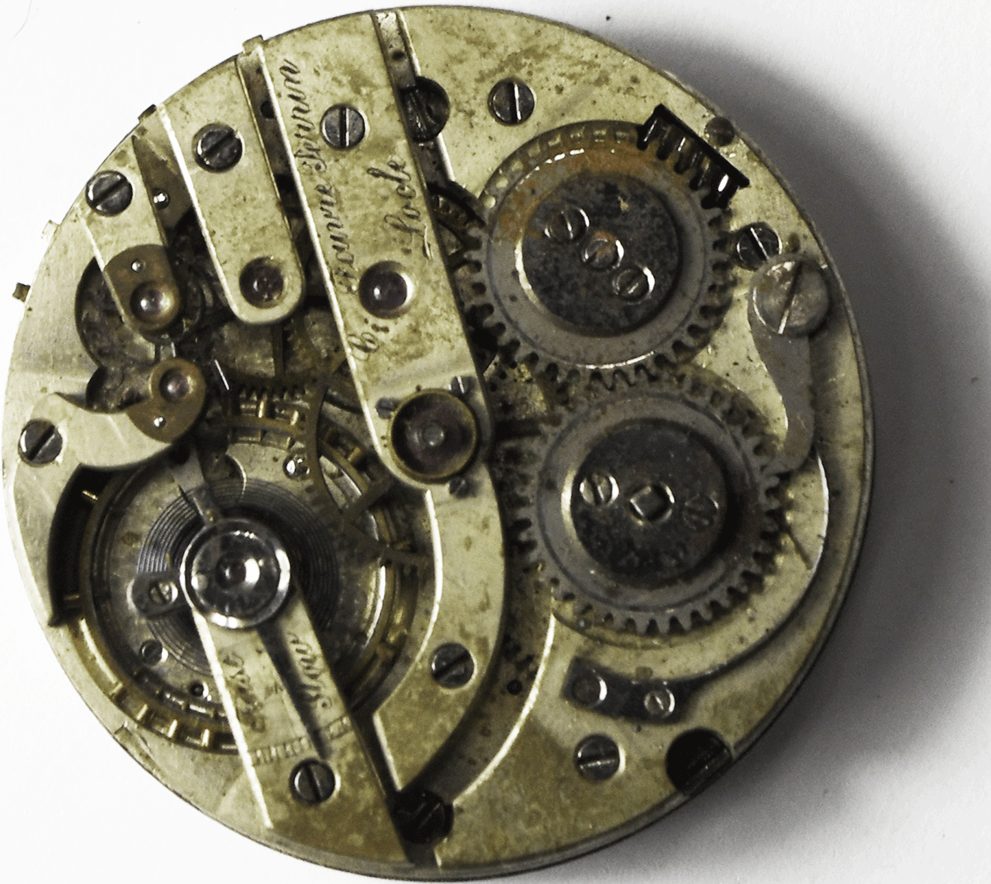 C Faivre Perrin Locle Pocket Watch Movement Not Running 36mm Swiss