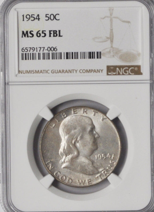 1954 50c Franklin Silver Half Dollar NGC MS65 FBL Bugs Bunny FS-401