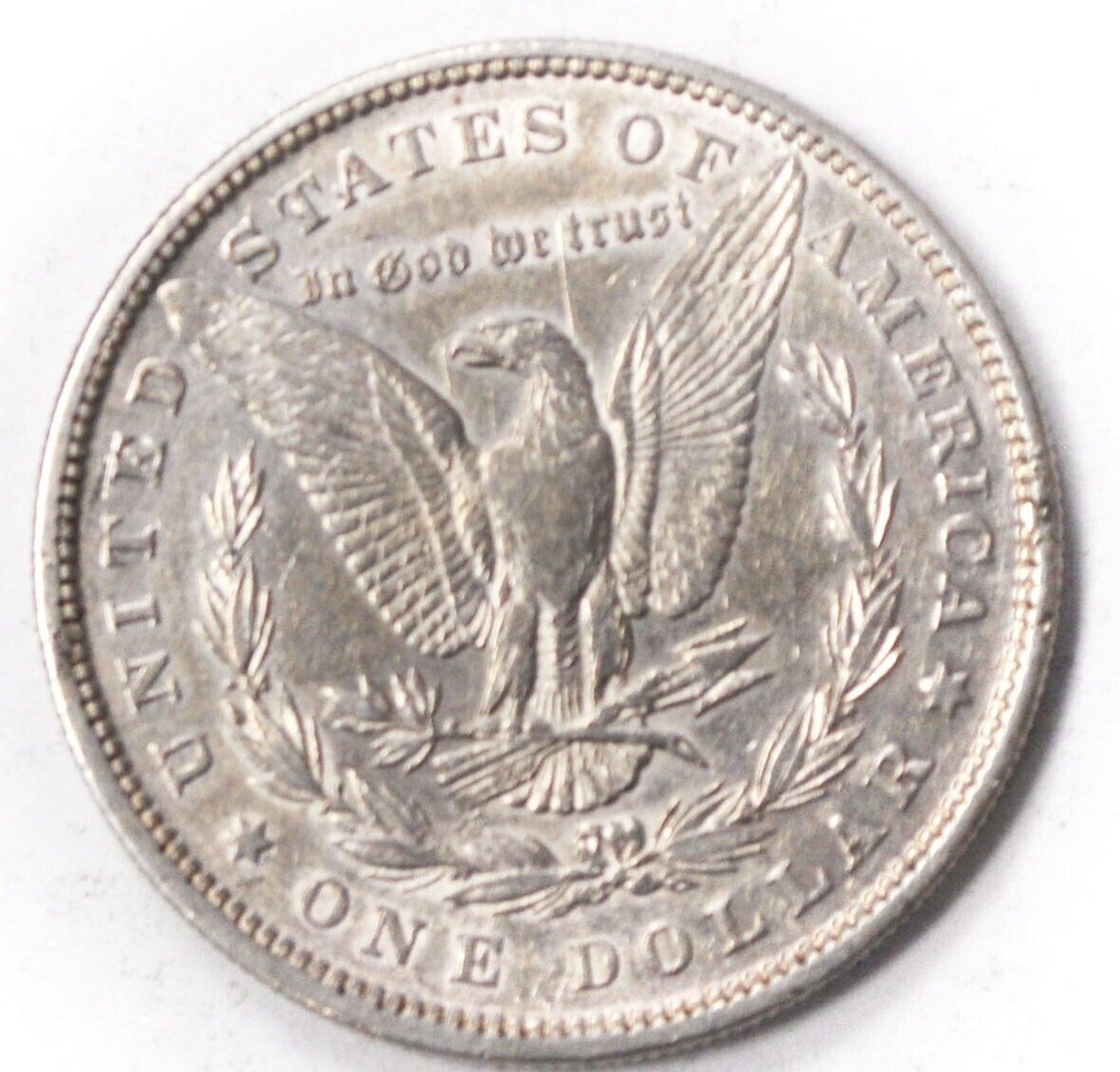 1880 $1 Morgan Silver One Dollar Planchet Flaw Lamination Reverse Error