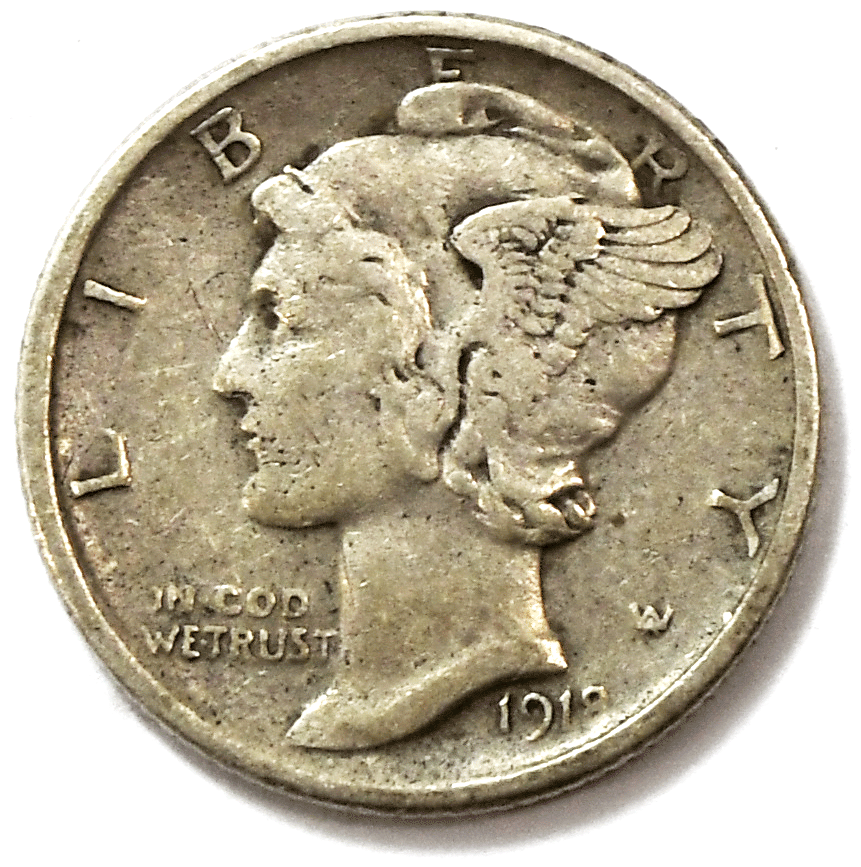1918 D 10c Mercury Silver Dime Rare Ten Cents Denver