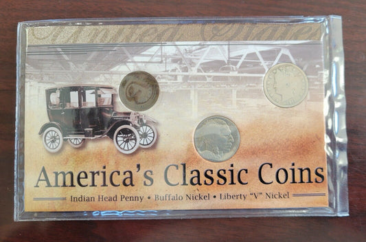 America's Classic Coins 1901 Indian Head Cent, 1936 Buffalo Nickel, 1911 Nickel