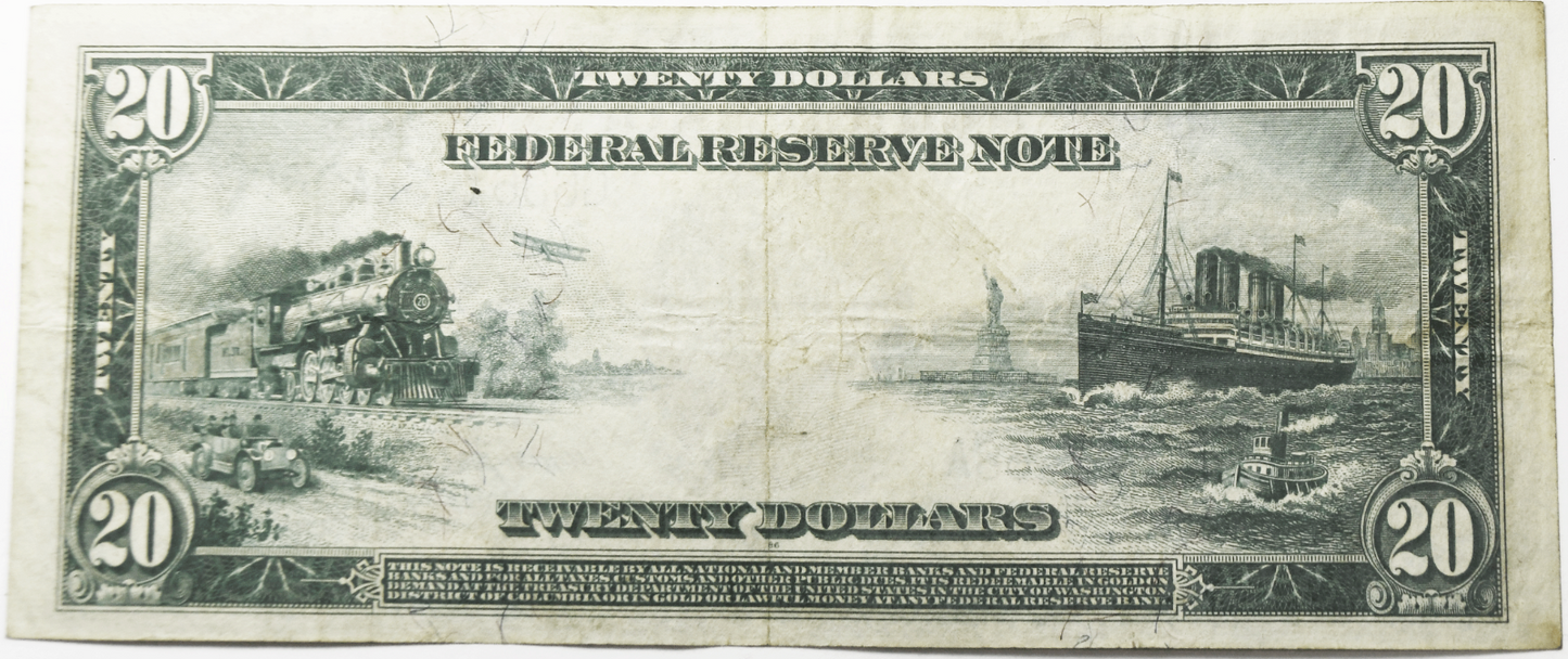 1914 $20 Twenty Federal Reserve Note Chicago G6867468A