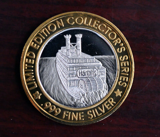 Harrah's River Boat North Kansas City Casino .999 Fine Silver Ten Dollar Token