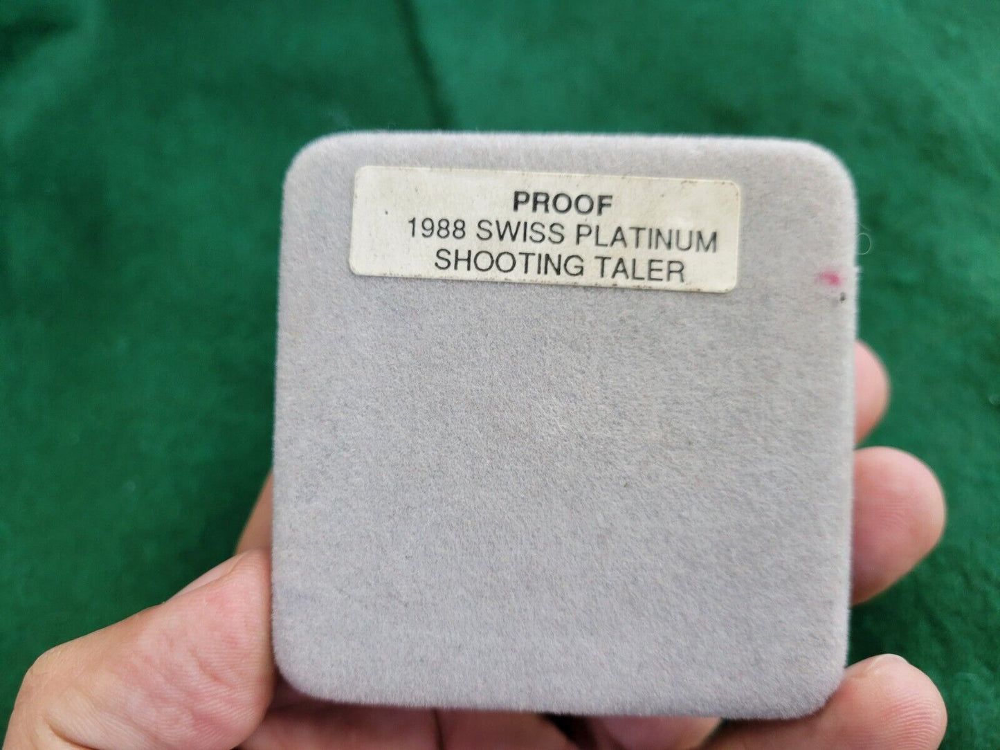 1988 1oz Platinum Proof Switzerland Shooting  Taler .999 Fine Vintage Coin