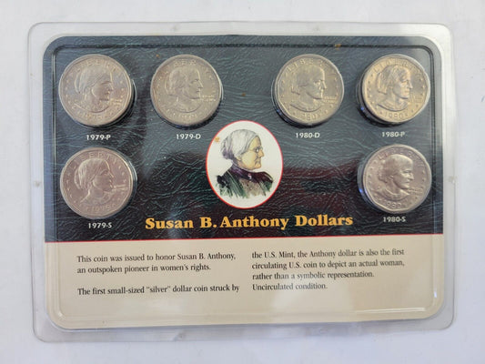 Susan B Anthony Dollar Set 1979 & 1980 Apollo 11 Littleton