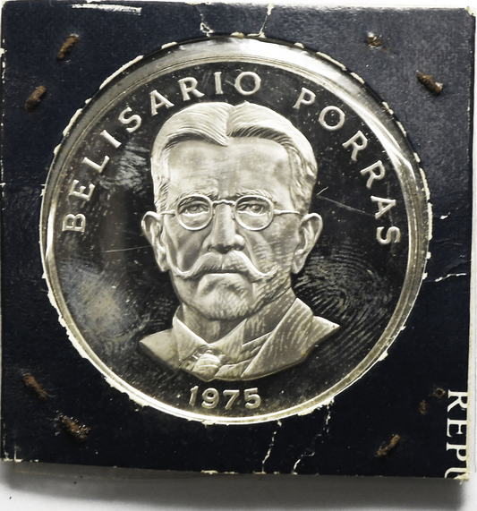 1975 Panama 5 Five Balboas Sterling Silver Coin KM# 40.1a
