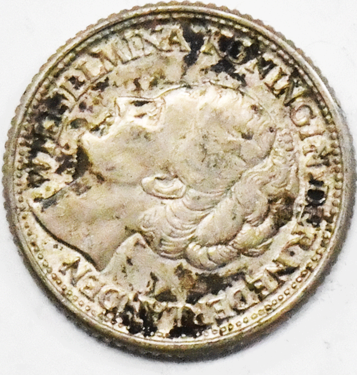 1944 P 25c Netherlands Twenty Cents Silver Coin KM# 164
