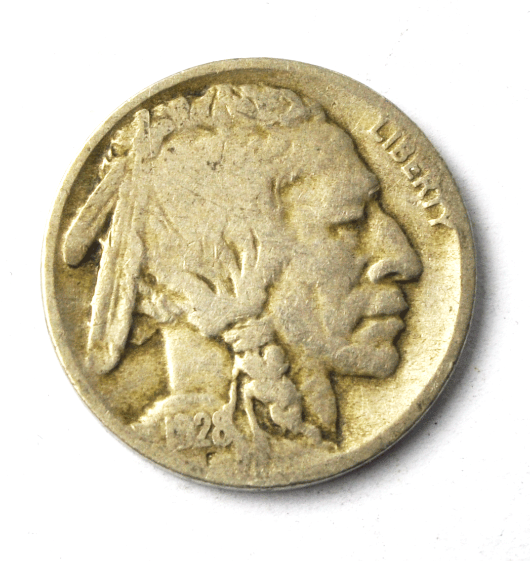 1928 D 5c Buffalo Nickel Five Cents US Denver Rare