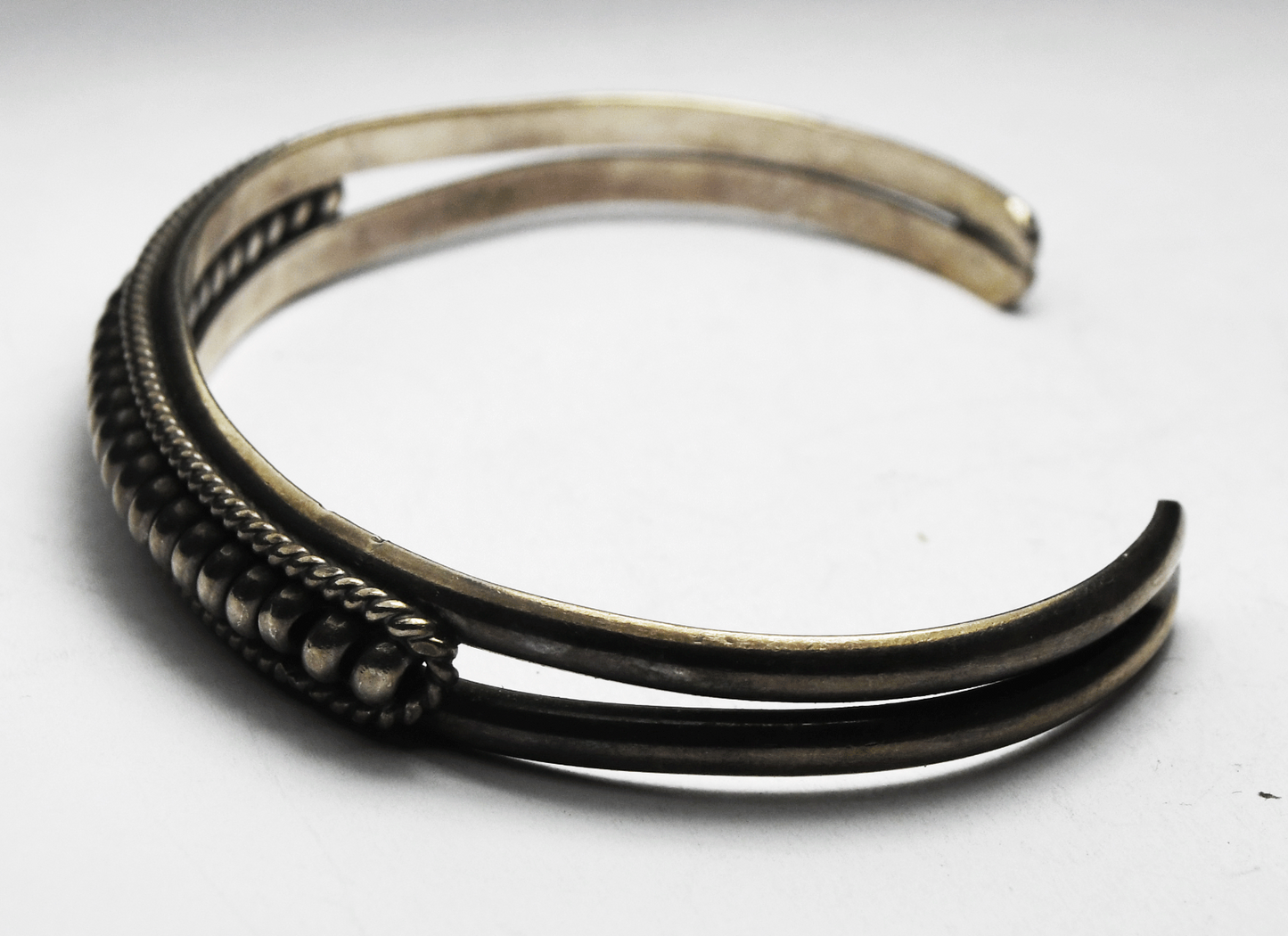 Sterling 3 Part Tahe Style Split Cuff 11mm Bracelet 6-3/4" Wrist