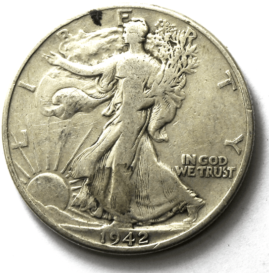 1942 50c Walking Half Dollar Silver Fifty Cents Philadelphia FS-101 DDO