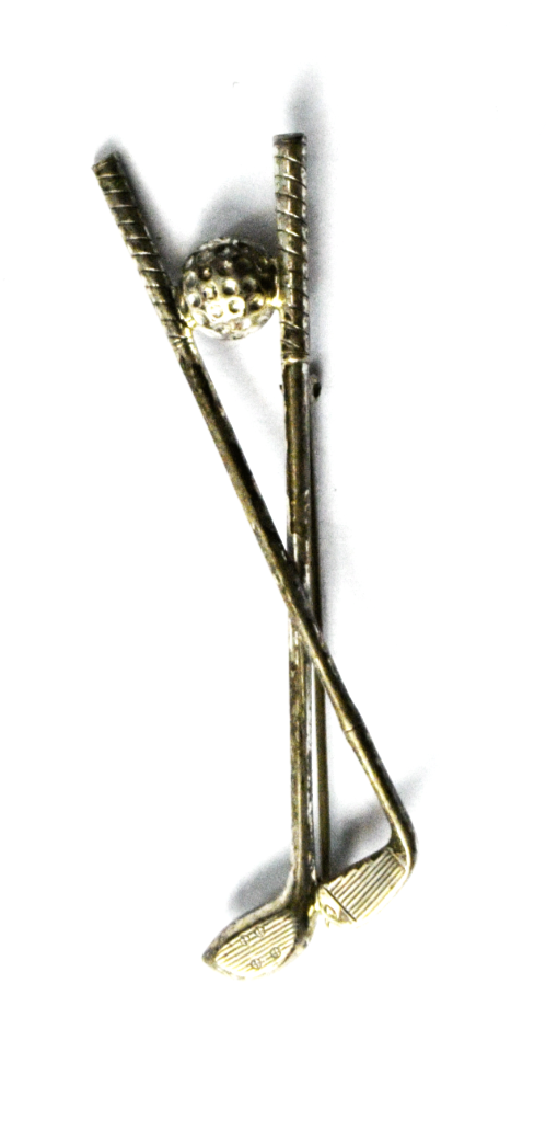 Sterling  Pair of Golf Club Balls Beau Vintage Brooch Pin 75mm x 21mm
