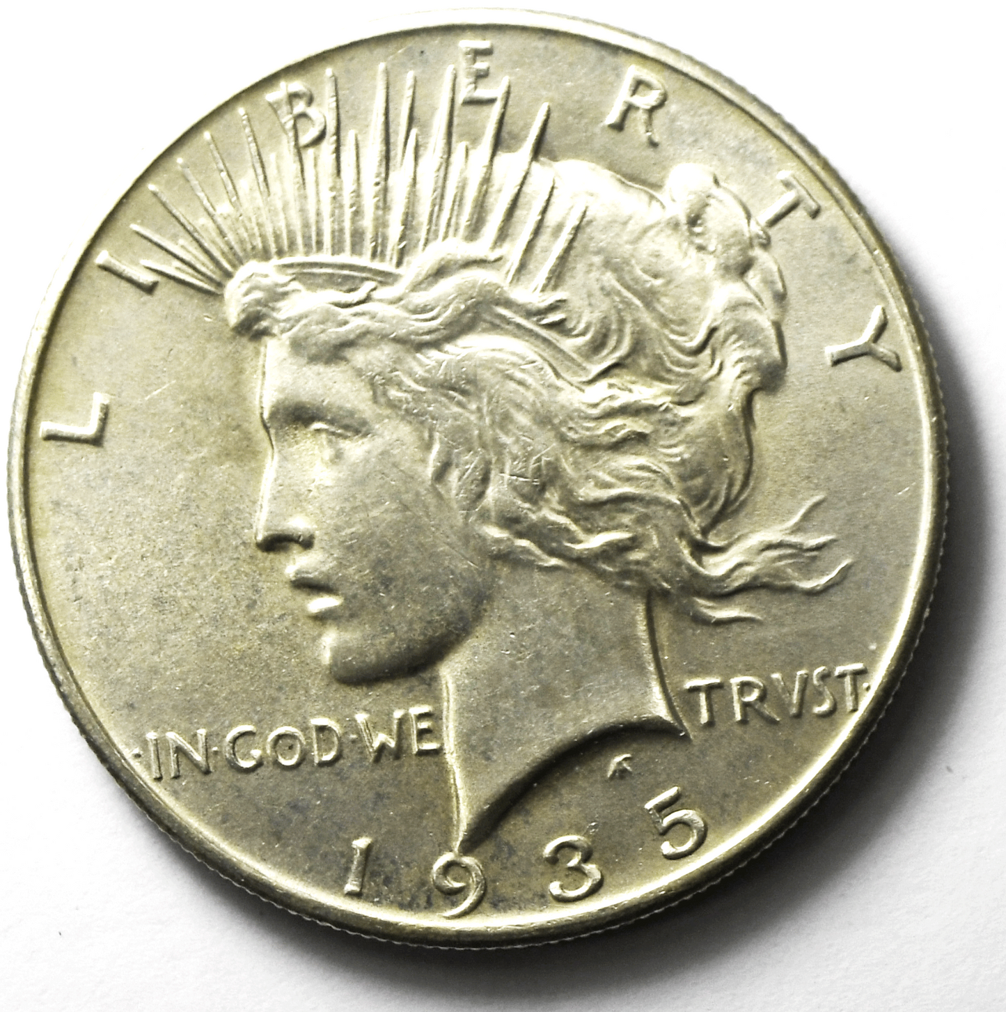 1935 $1 Peace Silver One Dollar US Philadelphia AU