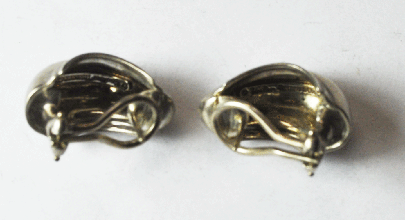 Tiffany & Co Silver Vintage Paloma Picasso Retro Vendome Shell Dome Earrings