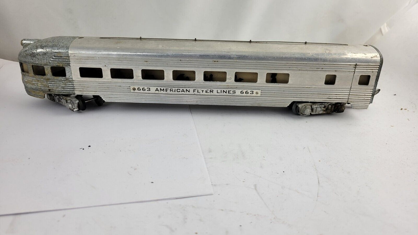 American Flyer 663 Aluminum Streamline Observation Passenger S-Gauge 1950s