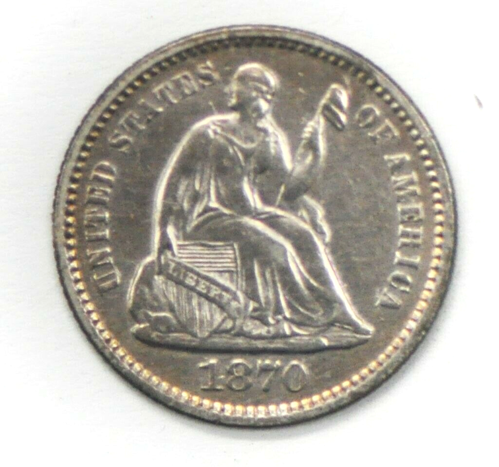 1870 H10c Seated Liberty Silver Half Dime Philadelphia