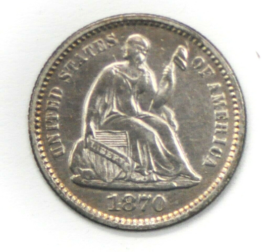 1870 H10c Seated Liberty Silver Half Dime Philadelphia
