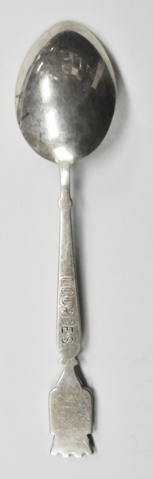 Sterling Silver Lourdes France Souvenir Spoon 4" Crown