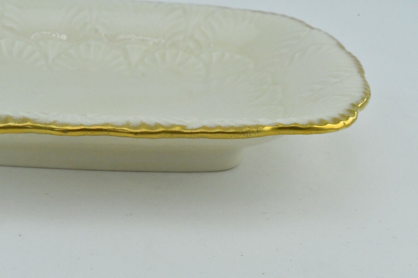 Lenox Gold Trimmed Porcelain Bread Serving Plate 8 1/2' x 6 3/4"