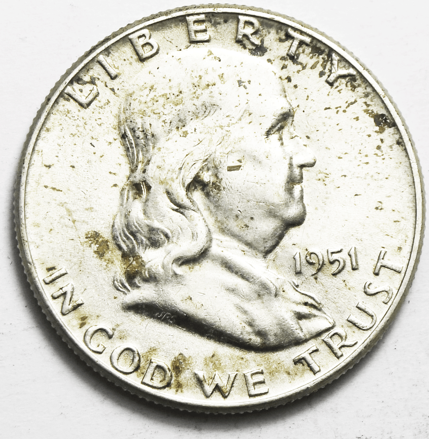 1951 50c Franklin Silver Half Dollar Fifty Cents Philadelphia AU