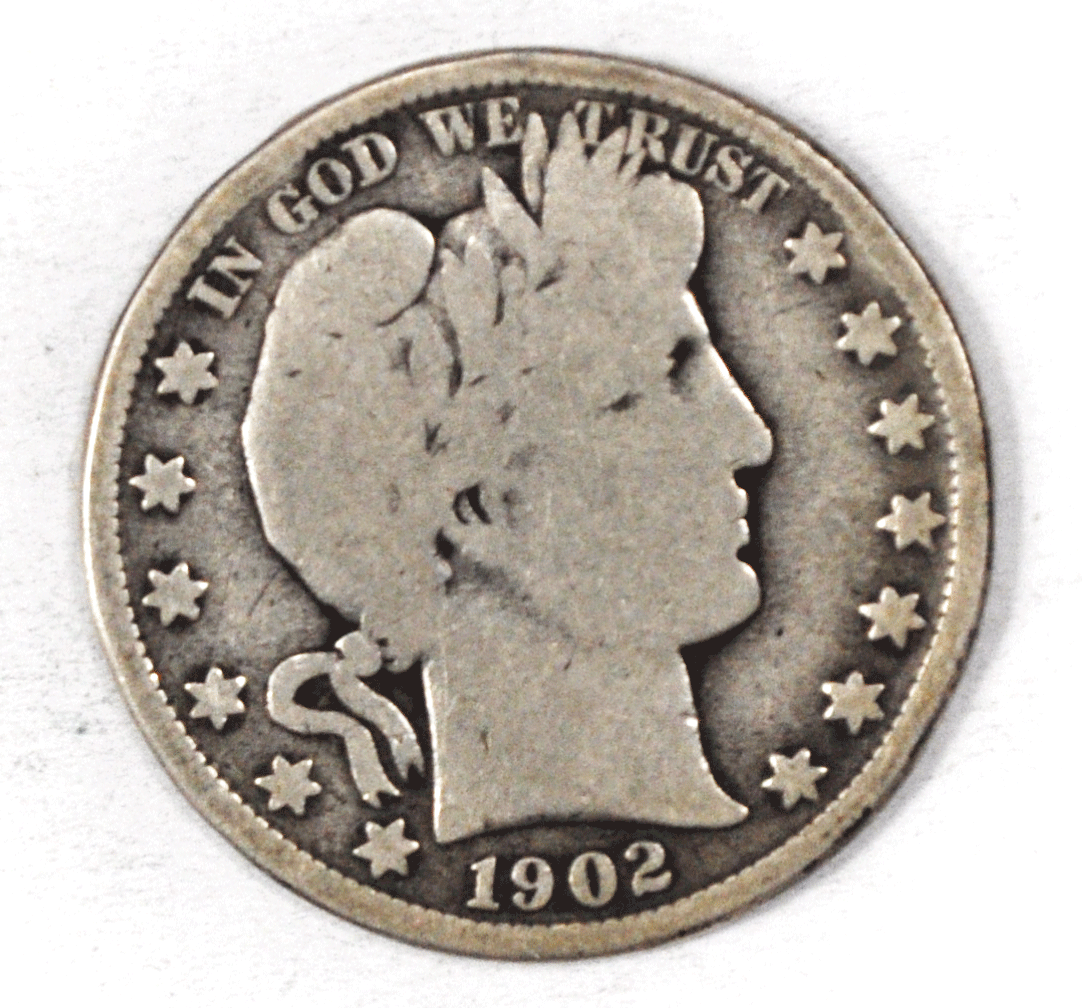 1902 O 50c Barber Silver Half Dollar Fifty Cents US New Orleans