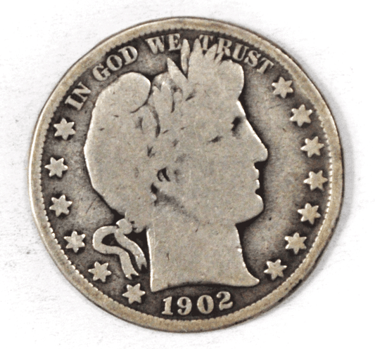 1902 O 50c Barber Silver Half Dollar Fifty Cents US New Orleans