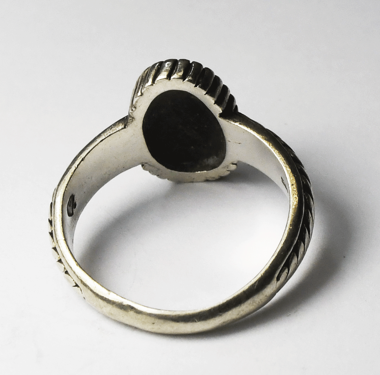 Sterling Silver Brighton Oval Cable Ring 16mm Band Size 9