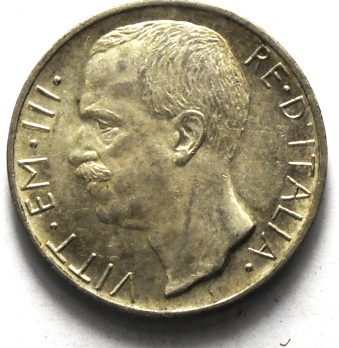 1927 R Italy 10 Ten Lire Silver Coin KM# 68.1 FERT